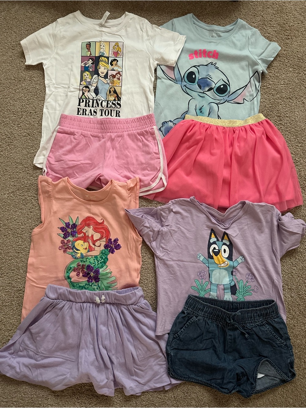 Girls Disney Character Tee & Shorts Bundle